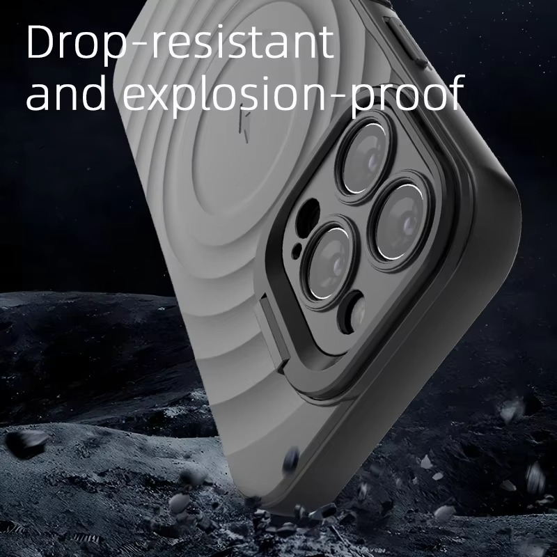 Luxury Magnetic iPhone Case — Adjustable Lens Mount Soft Silicone Cover, Shockproof, Anti-Fingerprint, Anti-Scratch, Dustproof, Non-Slip, Magsafe Compatible