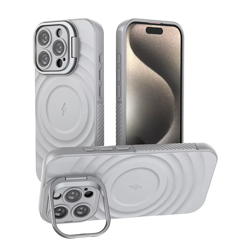 Luxury Magnetic iPhone Case — Adjustable Lens Mount Soft Silicone Cover, Shockproof, Anti-Fingerprint, Anti-Scratch, Dustproof, Non-Slip, Magsafe Compatible