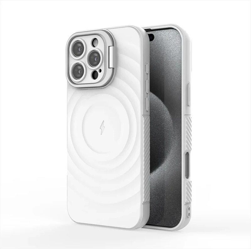 Luxury Magnetic iPhone Case — Adjustable Lens Mount Soft Silicone Cover, Shockproof, Anti-Fingerprint, Anti-Scratch, Dustproof, Non-Slip, Magsafe Compatible