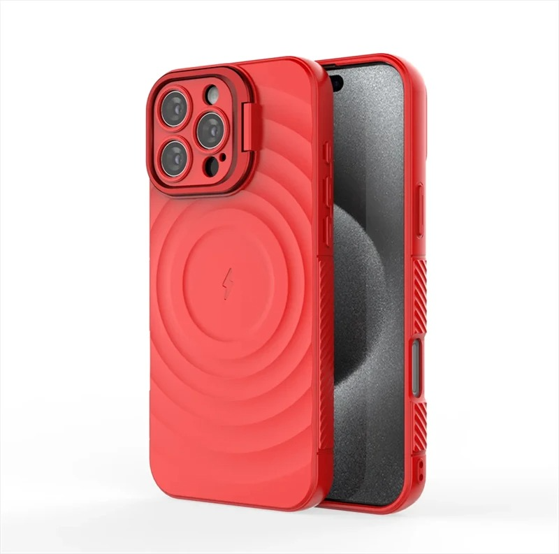 Luxury Magnetic iPhone Case — Adjustable Lens Mount Soft Silicone Cover, Shockproof, Anti-Fingerprint, Anti-Scratch, Dustproof, Non-Slip, Magsafe Compatible