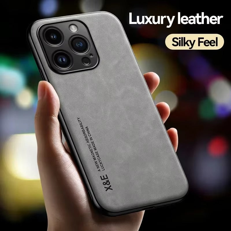 Luxury Magnetic iPhone Case — Car Holder Protective Cover, Anti-Fingerprint, Anti-Scratch, Lightweight Half-Wrapped Coque Fundas