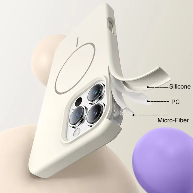 Luxury Magnetic iPhone Case — Liquid Silicone Matte Shockproof Bumper, Wrist Strap Lanyard, Anti-Fingerprint, Anti-Scratch, Dustproof, Non-Slip