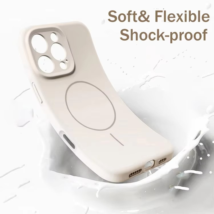 Luxury Magnetic iPhone Case — Liquid Silicone Matte Shockproof Bumper, Wrist Strap Lanyard, Anti-Fingerprint, Anti-Scratch, Dustproof, Non-Slip