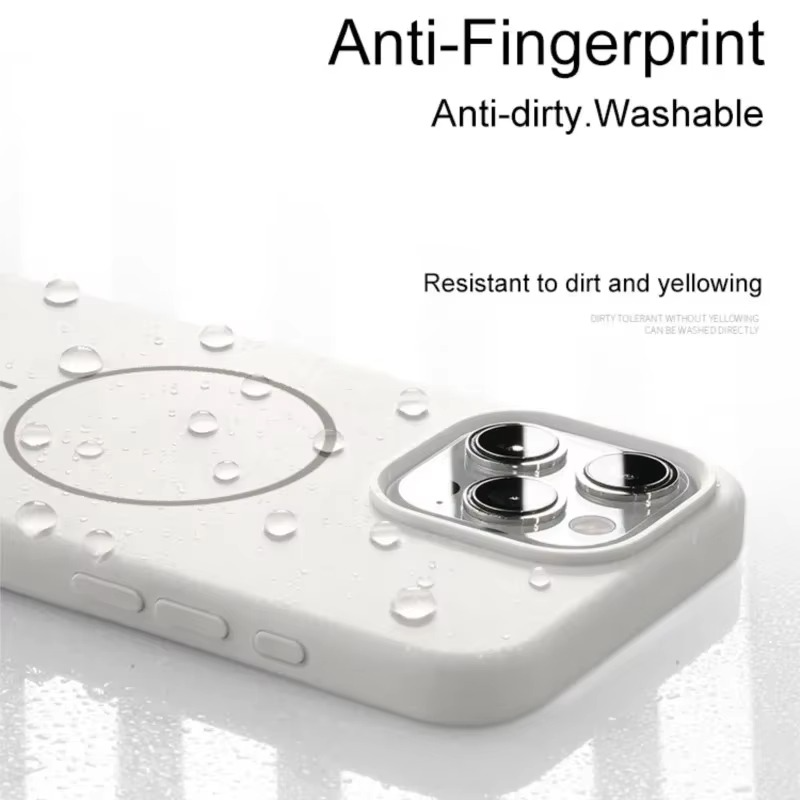 Luxury Magnetic iPhone Case — Liquid Silicone Matte Shockproof Bumper, Wrist Strap Lanyard, Anti-Fingerprint, Anti-Scratch, Dustproof, Non-Slip