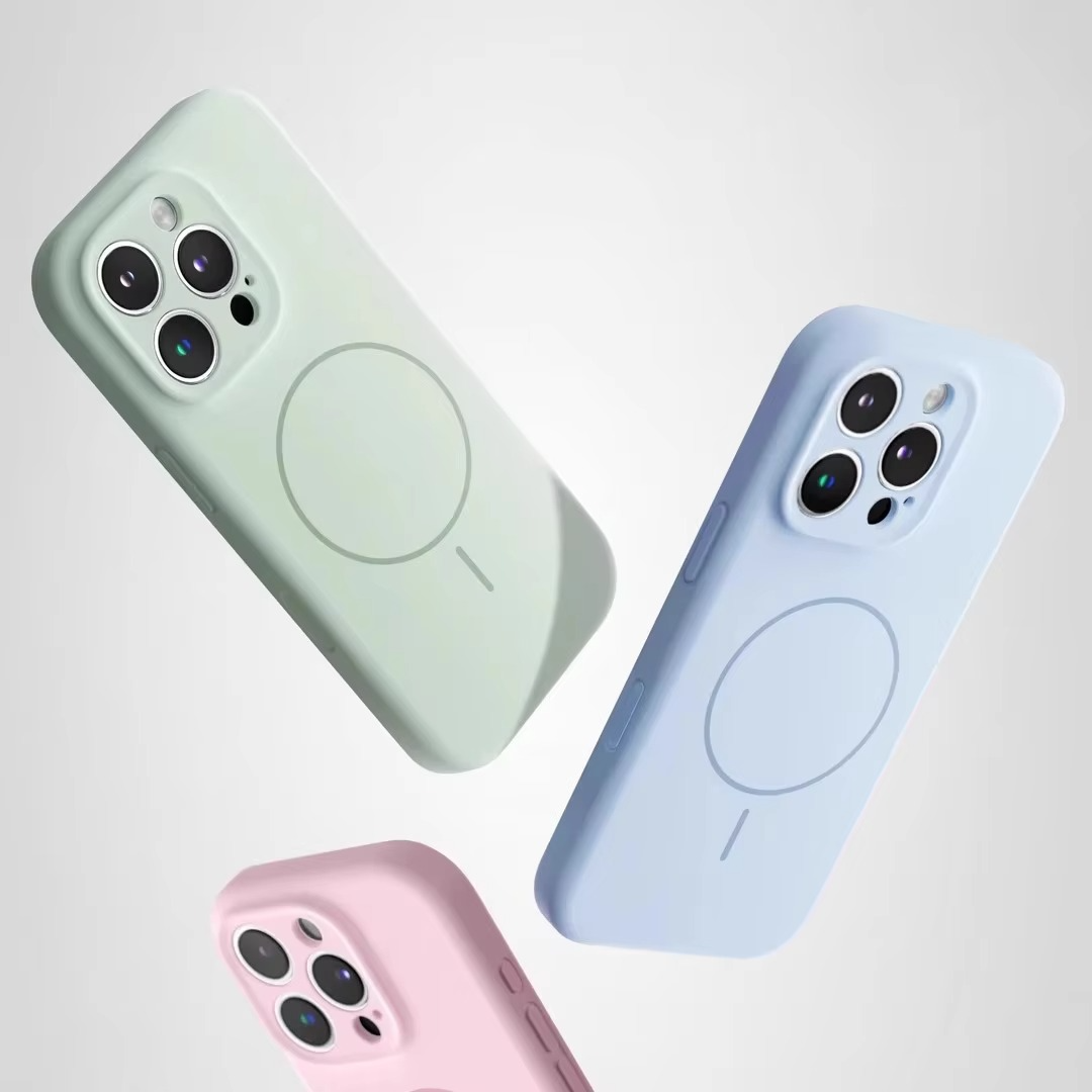 Luxury Magnetic iPhone Case — Liquid Silicone Matte Shockproof Bumper, Wrist Strap Lanyard, Anti-Fingerprint, Anti-Scratch, Dustproof, Non-Slip