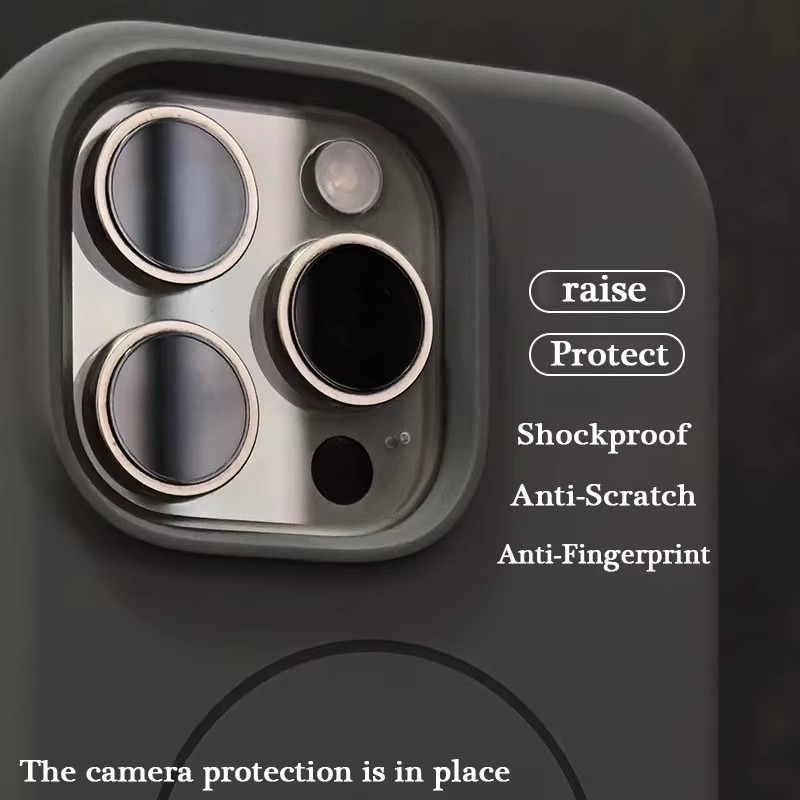 Luxury Magnetic iPhone Case — Liquid Silicone Matte Shockproof Bumper, Wrist Strap Lanyard, Anti-Fingerprint, Anti-Scratch, Dustproof, Non-Slip