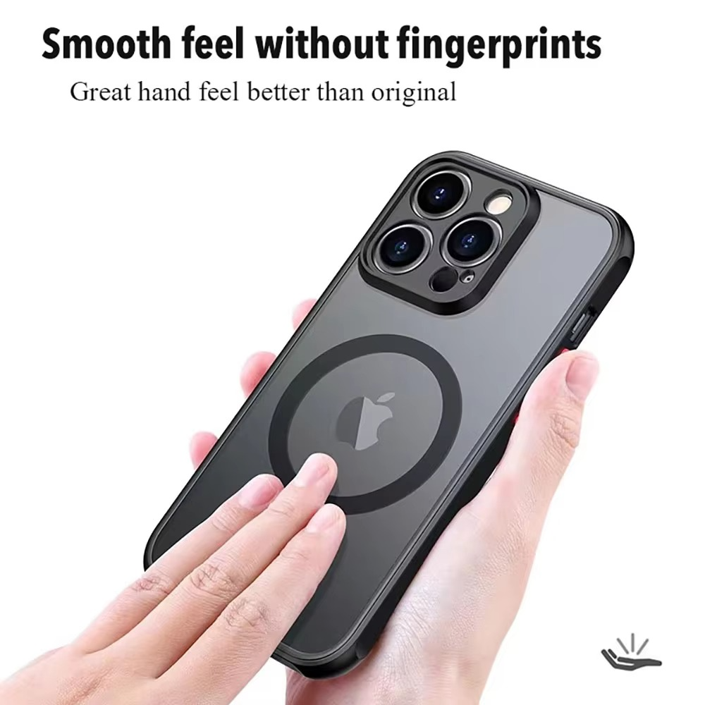 Luxury Magnetic iPhone Case — Matte Soft Silicone Cover, Color Collision, Camera Lens Protection, Shockproof, Anti-Scratch, Magsafe Compatible
