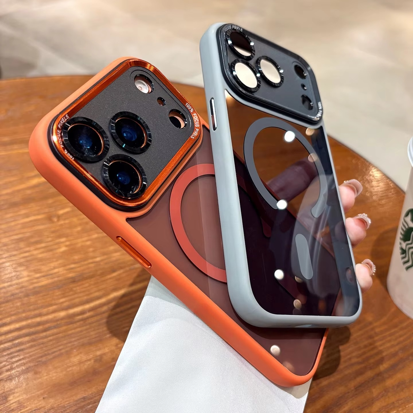 Luxury Magnetic iPhone Case — Metal Lens Bumper Protection, Shockproof Transparent Soft Bumper with Wireless Charging Compatibility