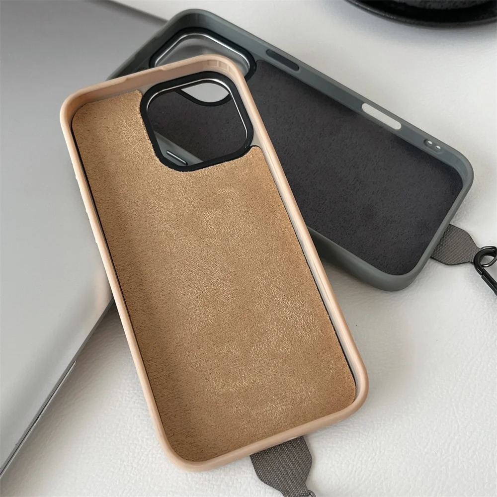 Luxury Magnetic iPhone Case — Shockproof Leather Cover with Crossbody Wrist Strap Rope Holder, Bracket Stand, Full Lens & All-Around Protection