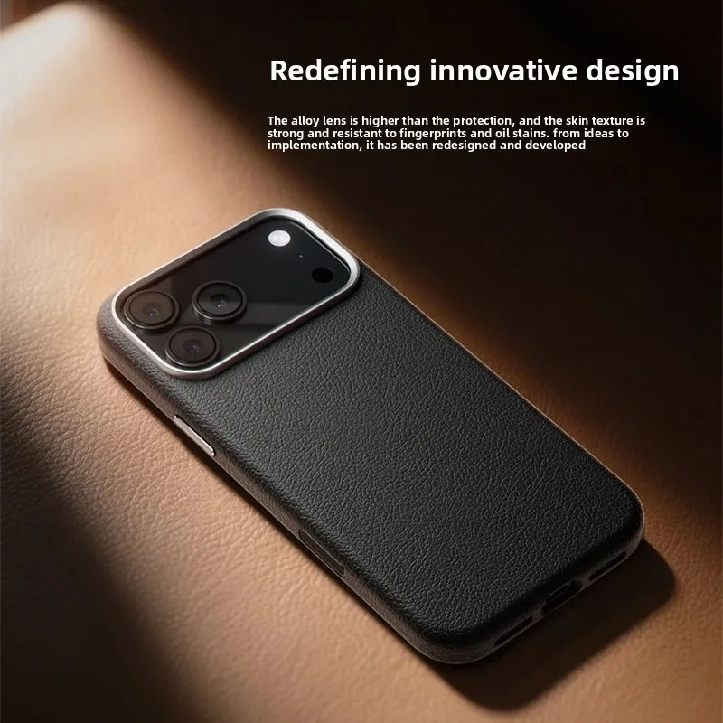 Luxury Magnetic iPhone Case — Wireless Charging Leather Cover with Metal Camera Protection, Shockproof Anti-Fingerprint Full Coverage Design