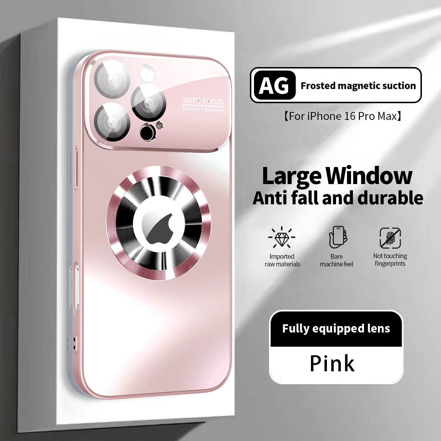 Luxury Magsafe Magnetic iPhone Case — Large Window Logo Hole, Shockproof Half-Wrapped Cover, Camera Lens Protection, Anti-Fingerprint, Matte Non-Slip