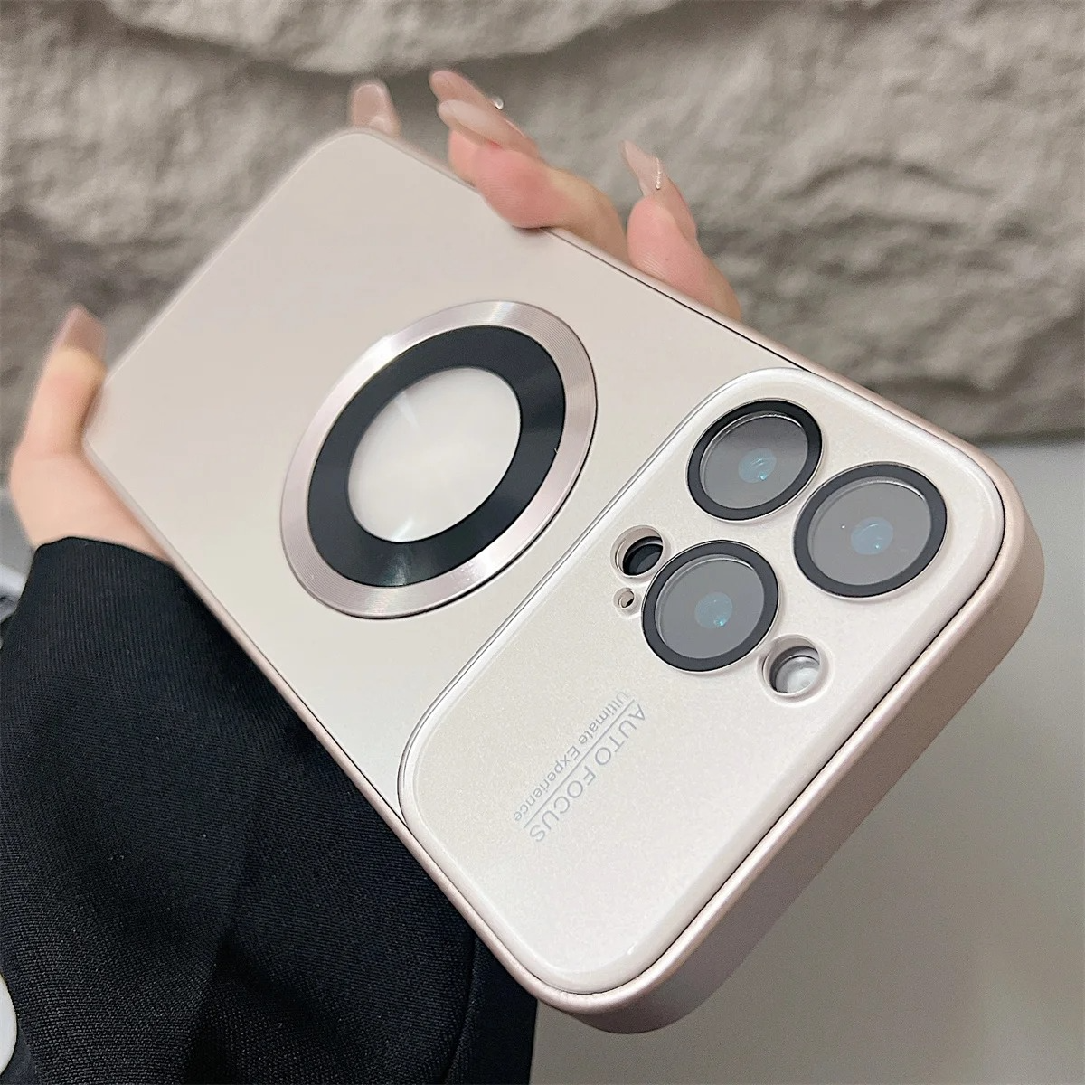 Luxury Magsafe Magnetic iPhone Case — Large Window Logo Hole, Shockproof Half-Wrapped Cover, Camera Lens Protection, Anti-Fingerprint, Matte Non-Slip