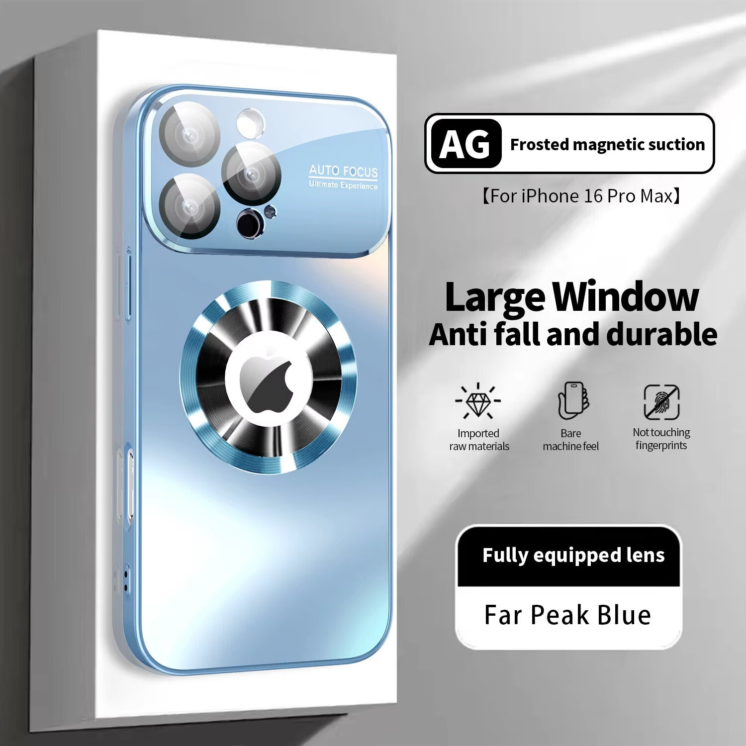 Luxury Magsafe Magnetic iPhone Case — Large Window Logo Hole, Shockproof Half-Wrapped Cover, Camera Lens Protection, Anti-Fingerprint, Matte Non-Slip