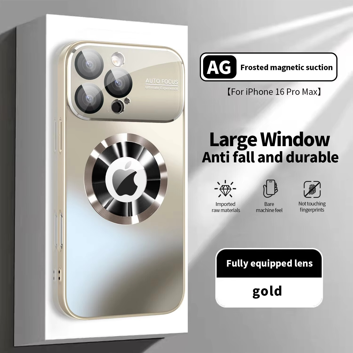 Luxury Magsafe Magnetic iPhone Case — Large Window Logo Hole, Shockproof Half-Wrapped Cover, Camera Lens Protection, Anti-Fingerprint, Matte Non-Slip