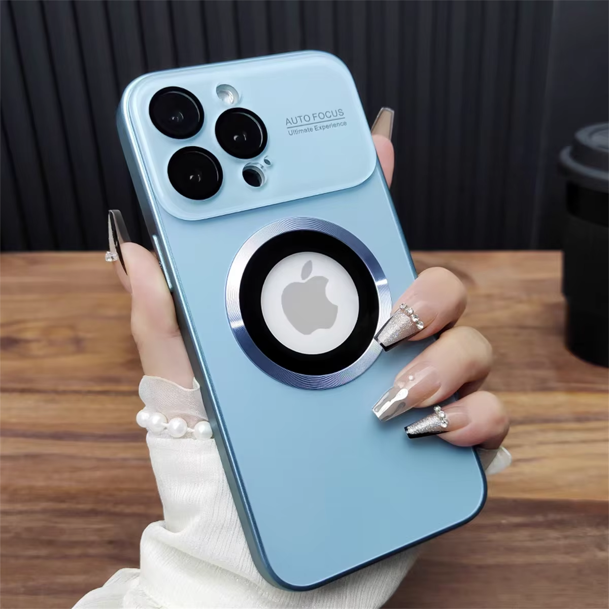 Luxury Magsafe Magnetic iPhone Case — Large Window Logo Hole, Shockproof Half-Wrapped Cover, Camera Lens Protection, Anti-Fingerprint, Matte Non-Slip