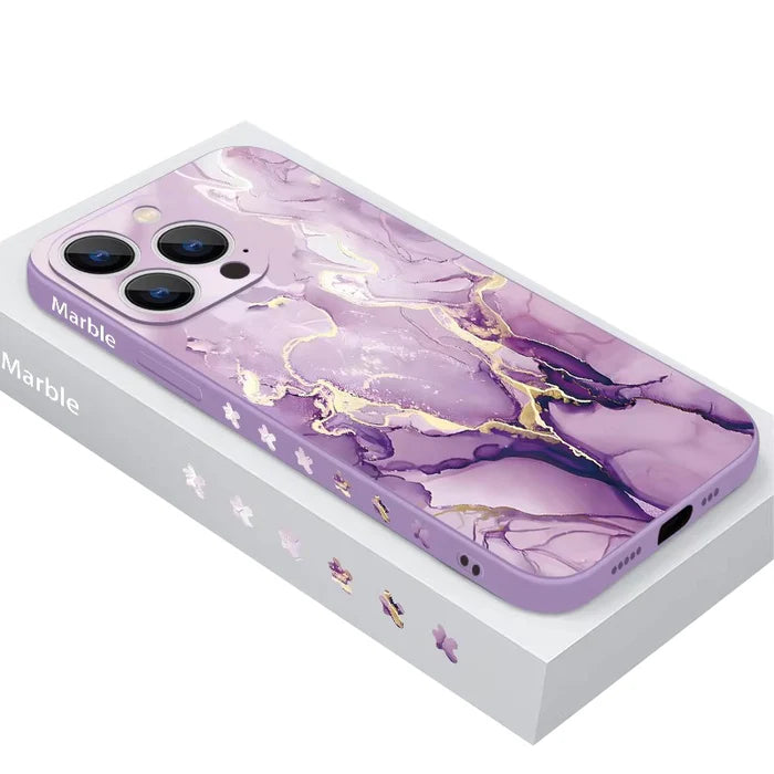 Luxury Marble Phone Case Soft Silicone Cover — Stylish Lanyard Design, Shockproof Protection, Anti-Fingerprint Scratch-Resistant Matte Finish