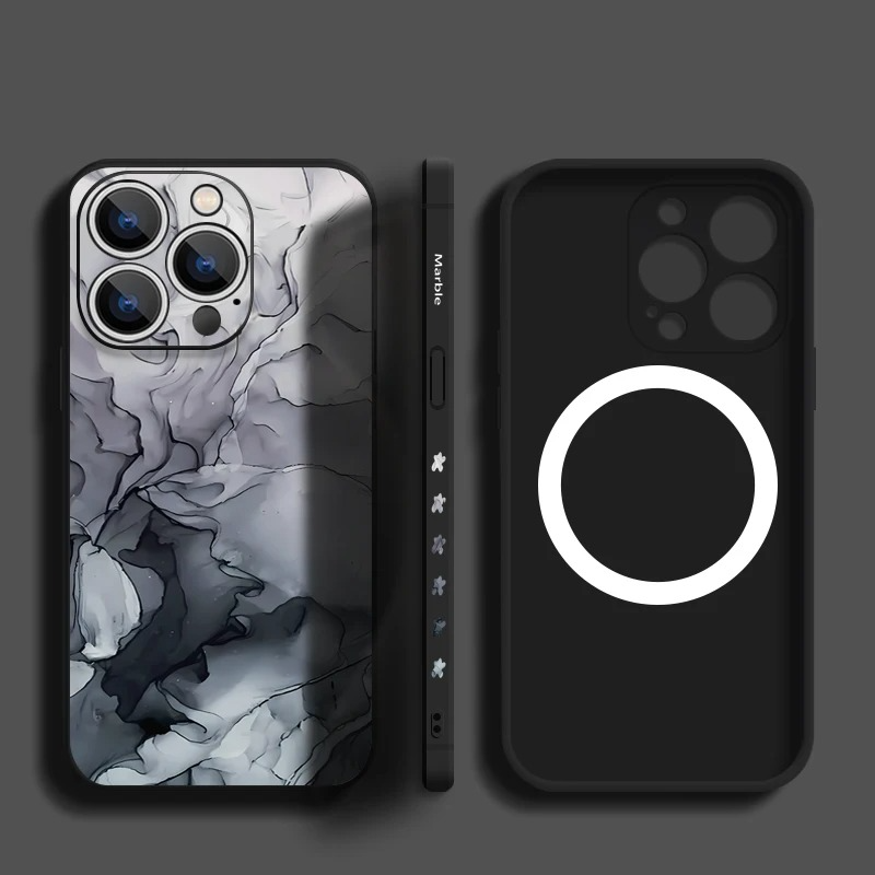 Luxury Marble Phone Case Soft Silicone Cover — Stylish Lanyard Design, Shockproof Protection, Anti-Fingerprint Scratch-Resistant Matte Finish