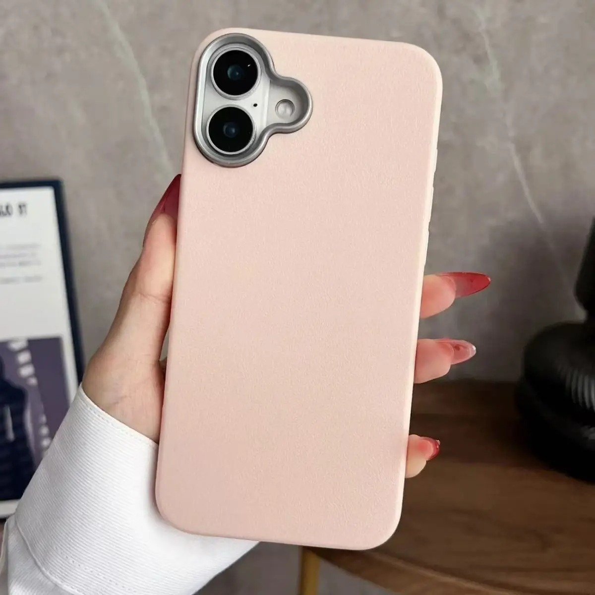 Luxury Matte Litchi Texture iPhone Case — Soft TPU Shockproof Half-Wrapped Cover with Anti-Scratch, Non-Slip, Lightweight Protection