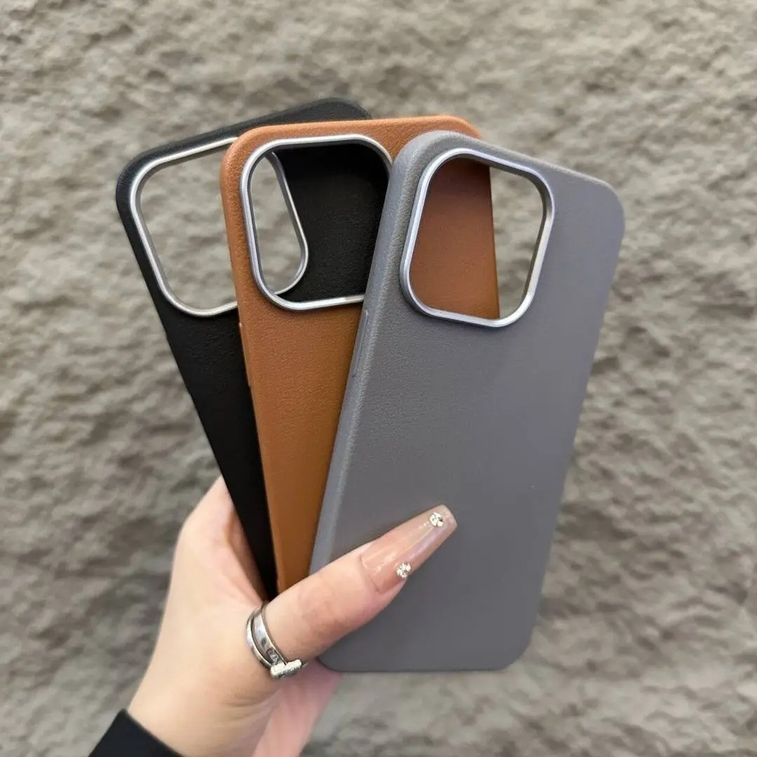 Luxury Matte Litchi Texture iPhone Case — Soft TPU Shockproof Half-Wrapped Cover with Anti-Scratch, Non-Slip, Lightweight Protection