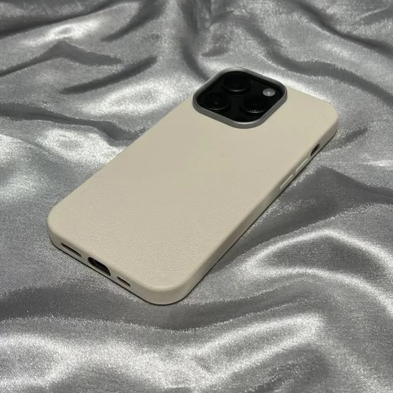 Luxury Matte Litchi Texture iPhone Case — Soft TPU Shockproof Half-Wrapped Cover with Anti-Scratch, Non-Slip, Lightweight Protection