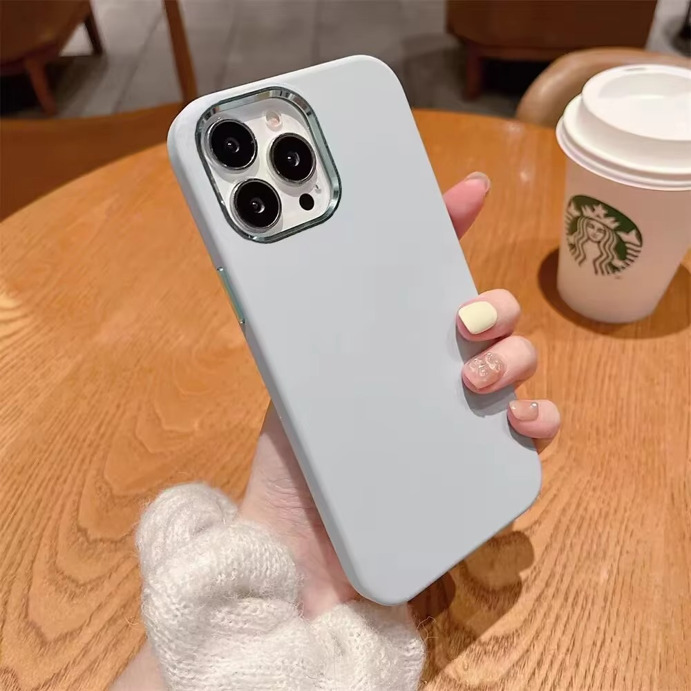 Luxury Matte Litchi Texture iPhone Case — Soft TPU Shockproof Half-Wrapped Cover with Anti-Scratch, Non-Slip, Lightweight Protection