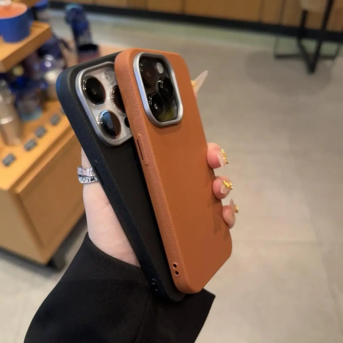 Luxury Matte Litchi Texture iPhone Case — Soft TPU Shockproof Half-Wrapped Cover with Anti-Scratch, Non-Slip, Lightweight Protection