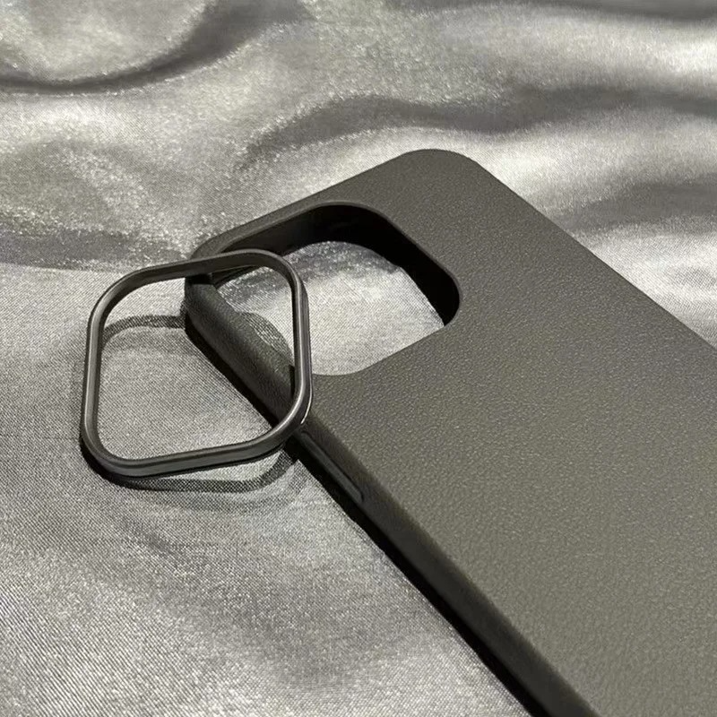 Luxury Matte Litchi Texture iPhone Case — Soft TPU Shockproof Half-Wrapped Cover with Anti-Scratch, Non-Slip, Lightweight Protection