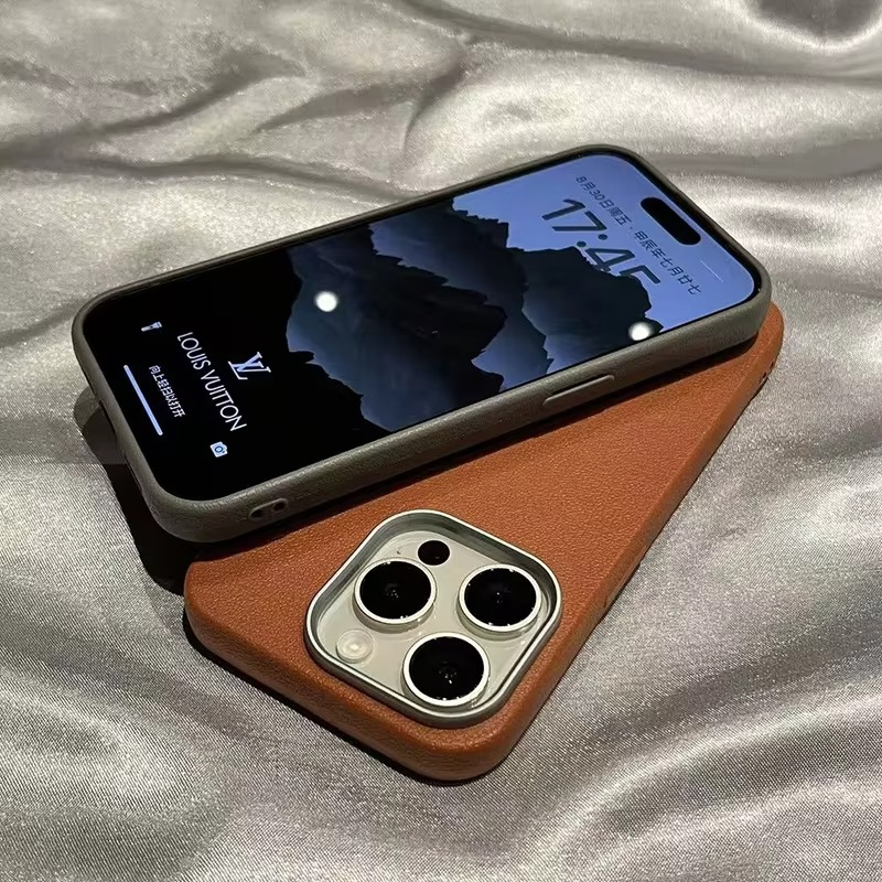 Luxury Matte Litchi Texture iPhone Case — Soft TPU Shockproof Half-Wrapped Cover with Anti-Scratch, Non-Slip, Lightweight Protection