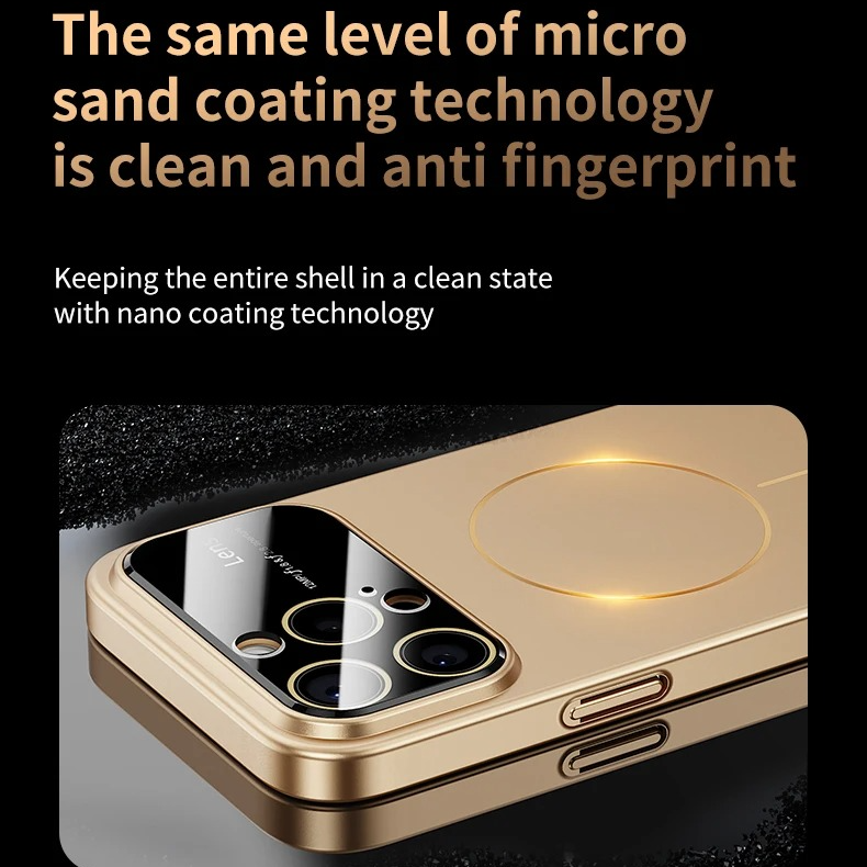 Luxury Matte Magnetic iPhone Case — Magsafe Camera Protection, Shockproof Hard Thin Cover, Anti-Fingerprint, Anti-Scratch, Dustproof Non-Slip Bumper