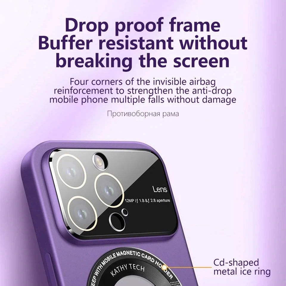 Luxury Matte Magnetic iPhone Case — Magsafe Wireless Charging, Shockproof Bumper with Camera Lens Protection, Anti-Fingerprint, Non-Slip Silicone Cover