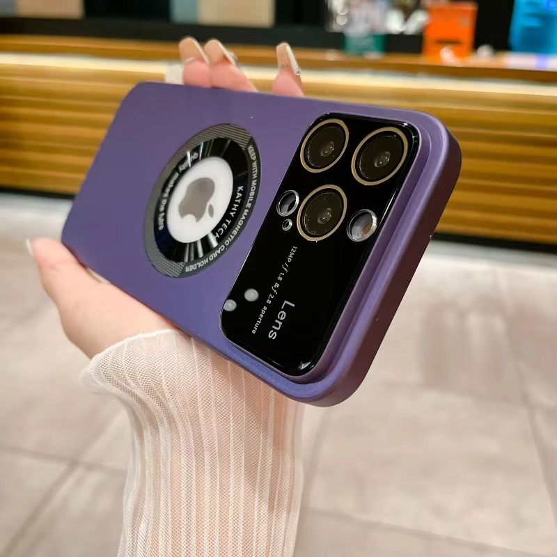 Luxury Matte Magnetic iPhone Case — Magsafe Wireless Charging, Shockproof Bumper with Camera Lens Protection, Anti-Fingerprint, Non-Slip Silicone Cover