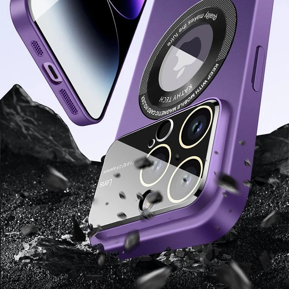 Luxury Matte Magnetic iPhone Case — Magsafe Wireless Charging, Shockproof Bumper with Camera Lens Protection, Anti-Fingerprint, Non-Slip Silicone Cover