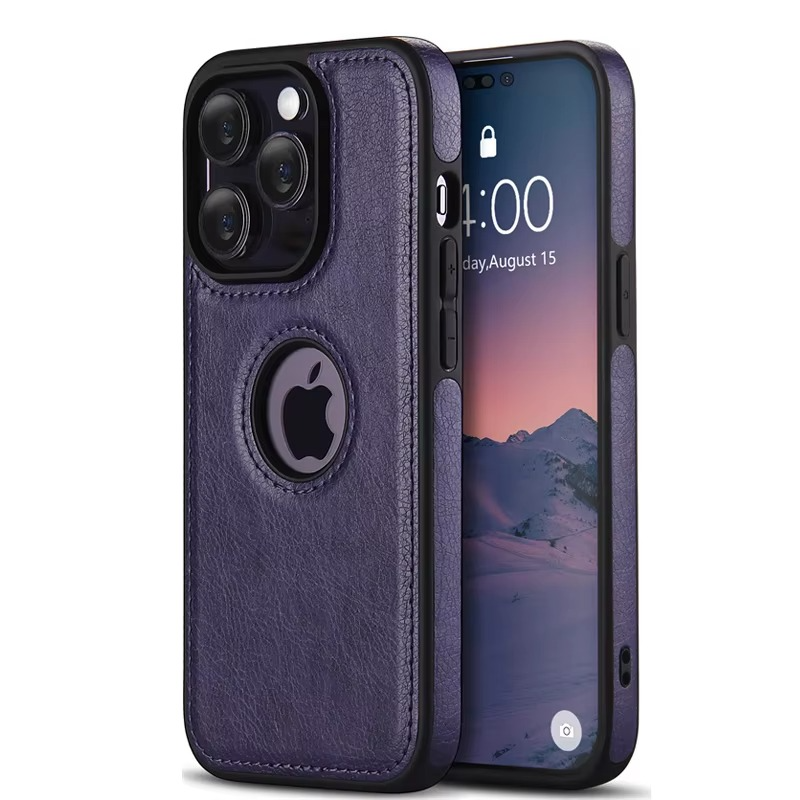Luxury PU Leather iPhone Case — Shockproof Full Coverage Soft Business Back Cover with Anti-Fingerprint, Anti-Scratch, Dustproof, Non-Slip Design