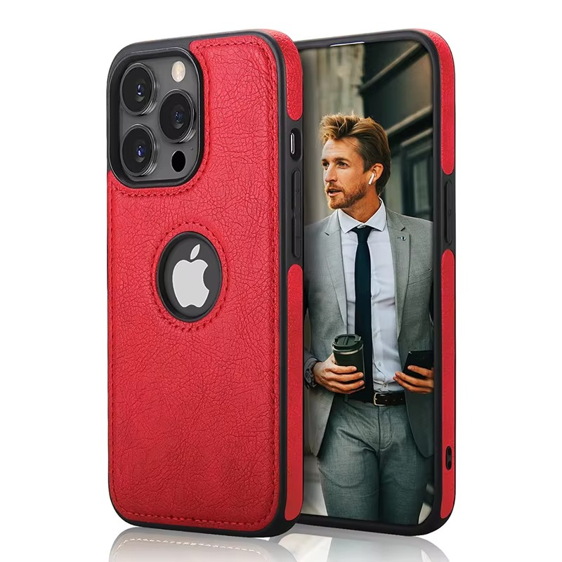 Luxury PU Leather iPhone Case — Shockproof Full Coverage Soft Business Back Cover with Anti-Fingerprint, Anti-Scratch, Dustproof, Non-Slip Design