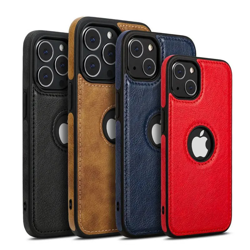 Luxury PU Leather iPhone Case — Shockproof Full Coverage Soft Business Back Cover with Anti-Fingerprint, Anti-Scratch, Dustproof, Non-Slip Design