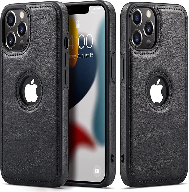 Luxury PU Leather iPhone Case — Shockproof Full Coverage Soft Business Back Cover with Anti-Fingerprint, Anti-Scratch, Dustproof, Non-Slip Design