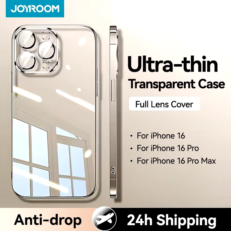 Luxury Plating TPU iPhone Case — High-Quality Soft Half-Wrapped Cover with Clear Lens Protection, Shockproof, Anti-Fingerprint, Transparent Design