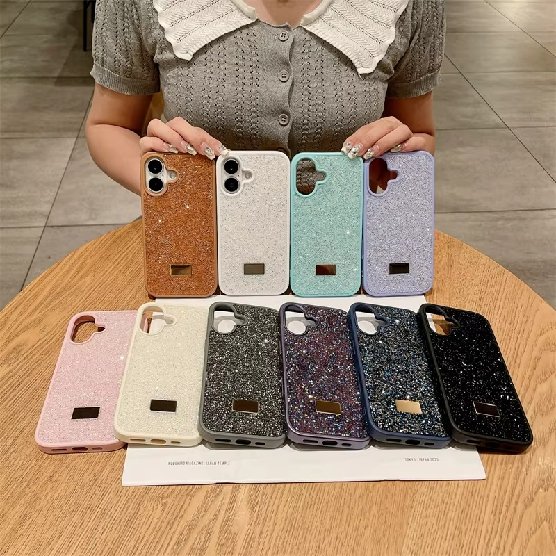 Luxury Rhinestone Diamond iPhone Case — Shockproof Protective Cover, Anti-Fingerprint, Anti-Scratch, Washable, Non-Slip, Glitter Finish, Half-Wrapped Design