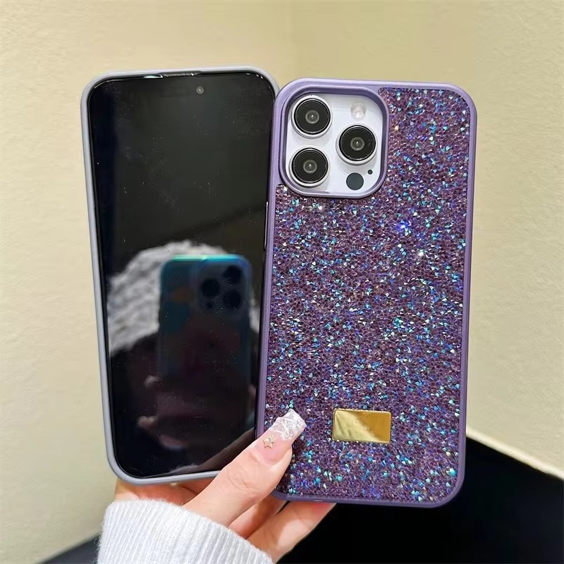 Luxury Rhinestone Diamond iPhone Case — Shockproof Protective Cover, Anti-Fingerprint, Anti-Scratch, Washable, Non-Slip, Glitter Finish, Half-Wrapped Design
