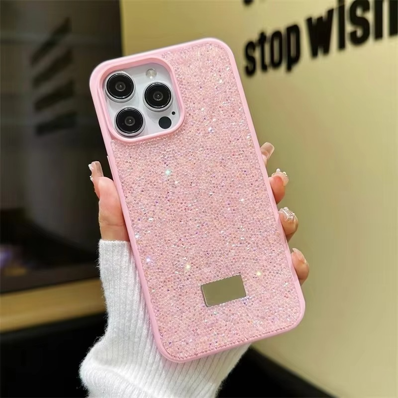 Luxury Rhinestone Diamond iPhone Case — Shockproof Protective Cover, Anti-Fingerprint, Anti-Scratch, Washable, Non-Slip, Glitter Finish, Half-Wrapped Design