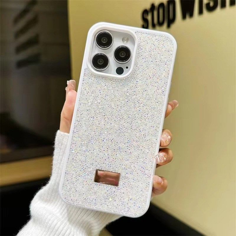 Luxury Rhinestone Diamond iPhone Case — Shockproof Protective Cover, Anti-Fingerprint, Anti-Scratch, Washable, Non-Slip, Glitter Finish, Half-Wrapped Design