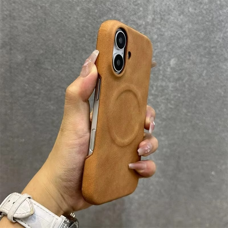 Luxury Sheepskin MagSafe iPhone Case — 3D Slim Protective Cover, Anti-Fingerprint, Anti-Scratch, Dustproof, Matte Finish, Lightweight Full Coverage