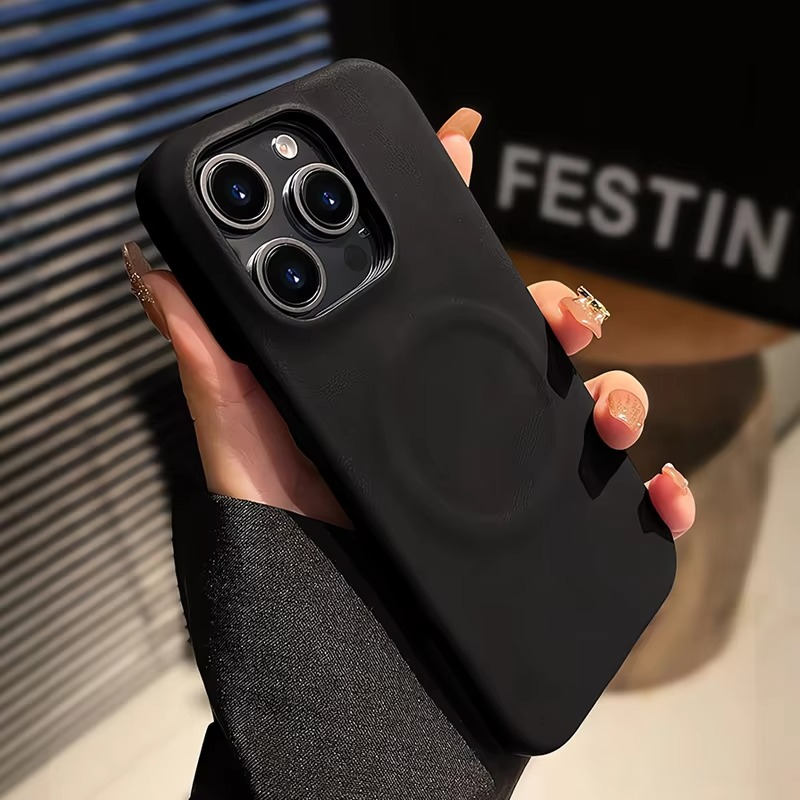 Luxury Sheepskin MagSafe iPhone Case — 3D Slim Protective Cover, Anti-Fingerprint, Anti-Scratch, Dustproof, Matte Finish, Lightweight Full Coverage