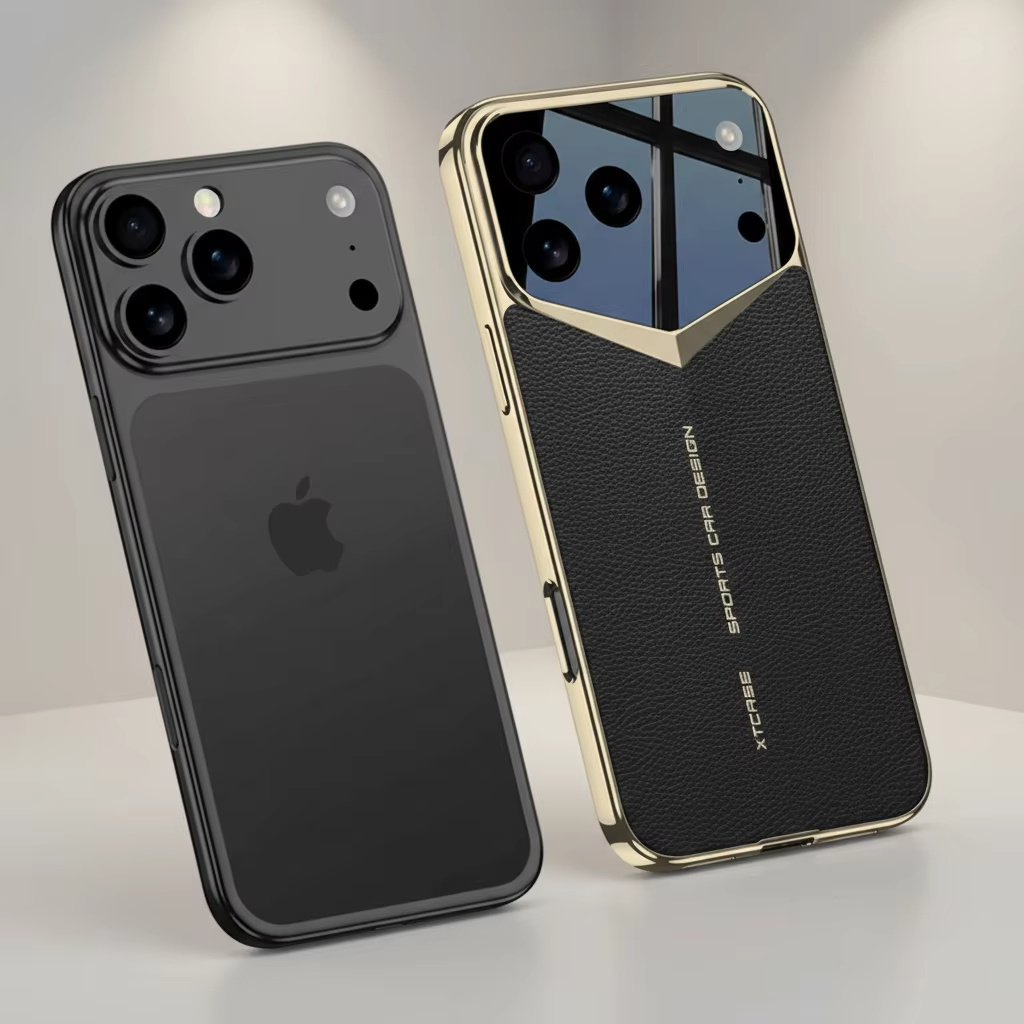 Luxury Ultra-Thin Leather iPhone Case — Raised Camera Lens Protection, Shock-Resistant Slim Cover with Anti-Fingerprint Finish