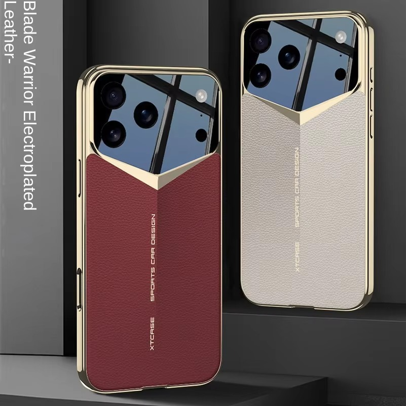 Luxury Ultra-Thin Leather iPhone Case — Raised Camera Lens Protection, Shock-Resistant Slim Cover with Anti-Fingerprint Finish