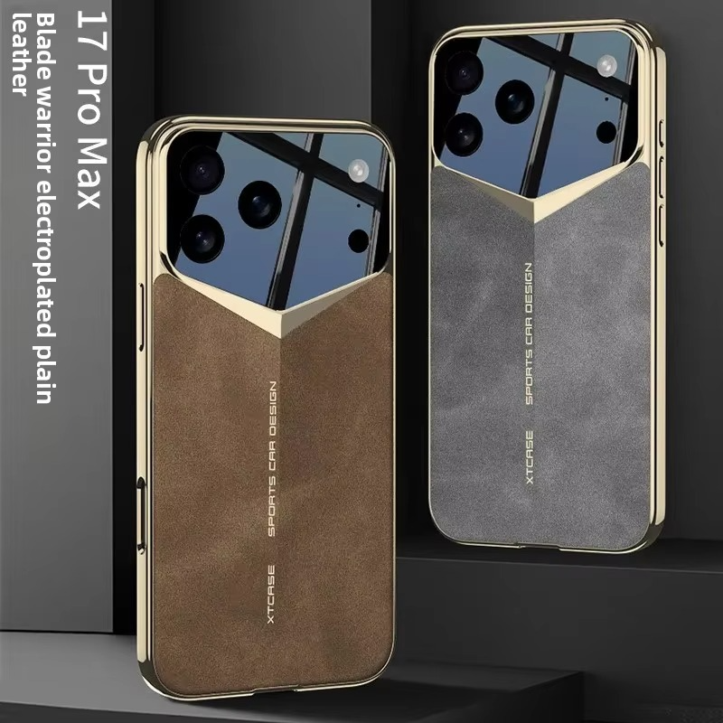 Luxury Ultra-Thin Leather iPhone Case — Raised Camera Lens Protection, Shock-Resistant Slim Cover with Anti-Fingerprint Finish