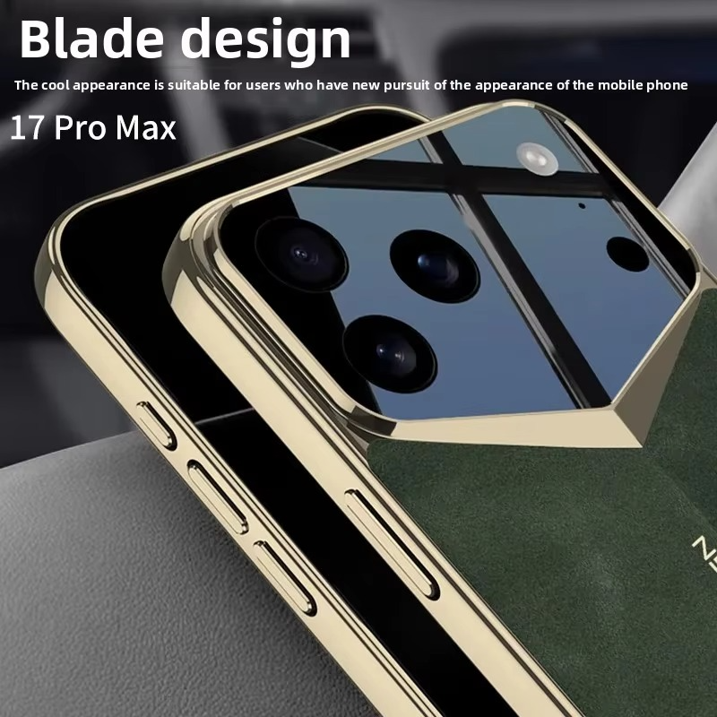 Luxury Ultra-Thin Leather iPhone Case — Raised Camera Lens Protection, Shock-Resistant Slim Cover with Anti-Fingerprint Finish