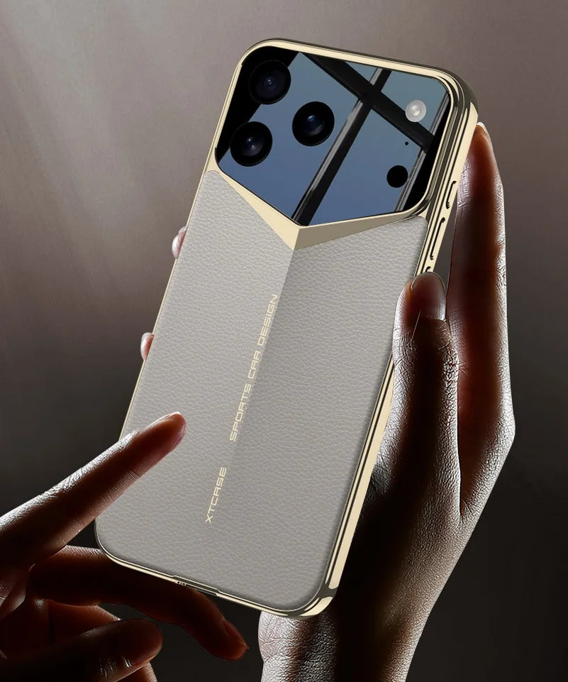 Luxury Ultra-Thin Leather iPhone Case — Raised Camera Lens Protection, Shock-Resistant Slim Cover with Anti-Fingerprint Finish