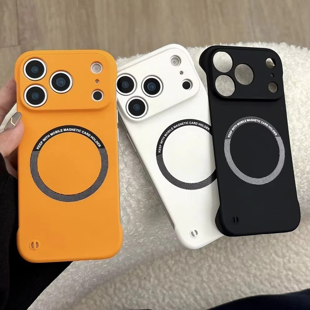 Luxury Ultra-Thin Magnetic iPhone Case — Frameless Hard PC Half-Wrapped Cover, Matte Solid Color, Anti-Fingerprint, Shockproof, Non-Slip, Dustproof