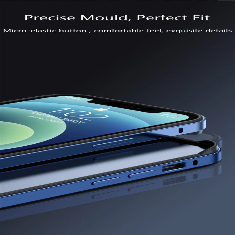 Luxury iPhone Bumper Case Thin Aluminum Alloy Frame — Lightweight Metal Protective Cover, Slim Anti-Fingerprint Design, Durable Back Accessories